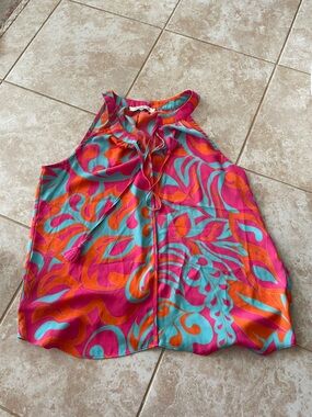 Rose & Olive Pink, Orange & Turquoise Printed Top